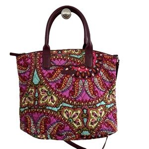 Vera Bradley Handbag Tote Purse Purple Paisley